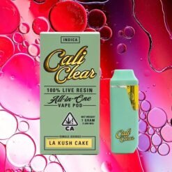 Cali Clear LA Kush Cake – 1g Live Resin – All In One Vape Pod – Indica